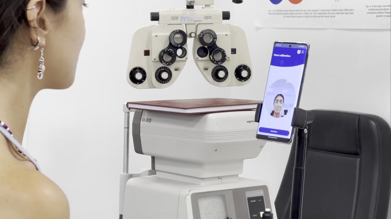 Facial calibration with VisionApp in an optometric environment